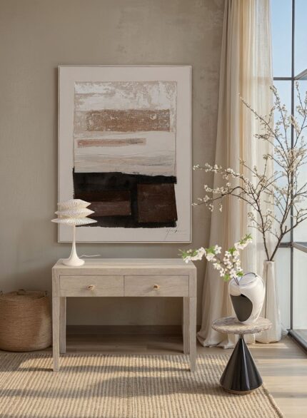 CONSOLA TRAVERTINO DRAWERS 100X77CM