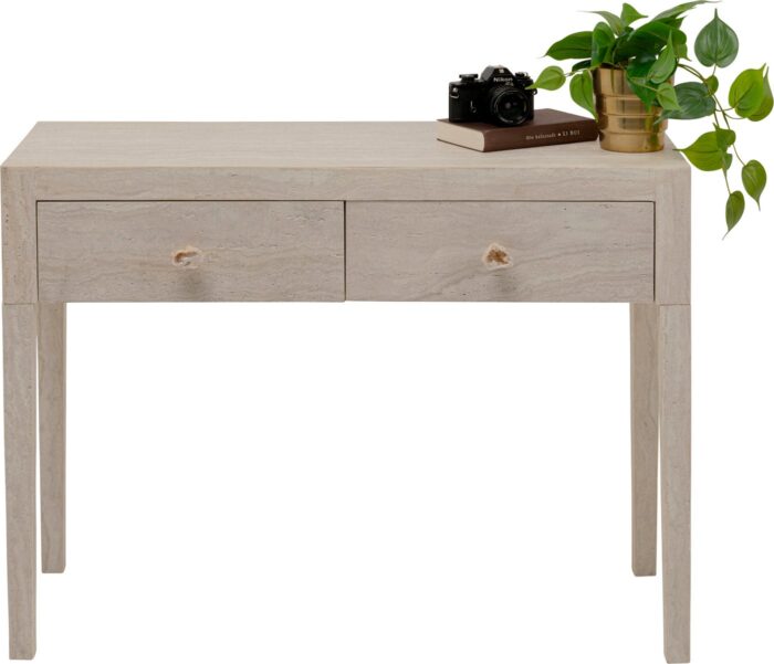 CONSOLA TRAVERTINO DRAWERS 100X77CM