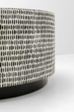 MASA DE CAFEA ROTUNDA ALB/NEGRU Ø76 CM PIANO
