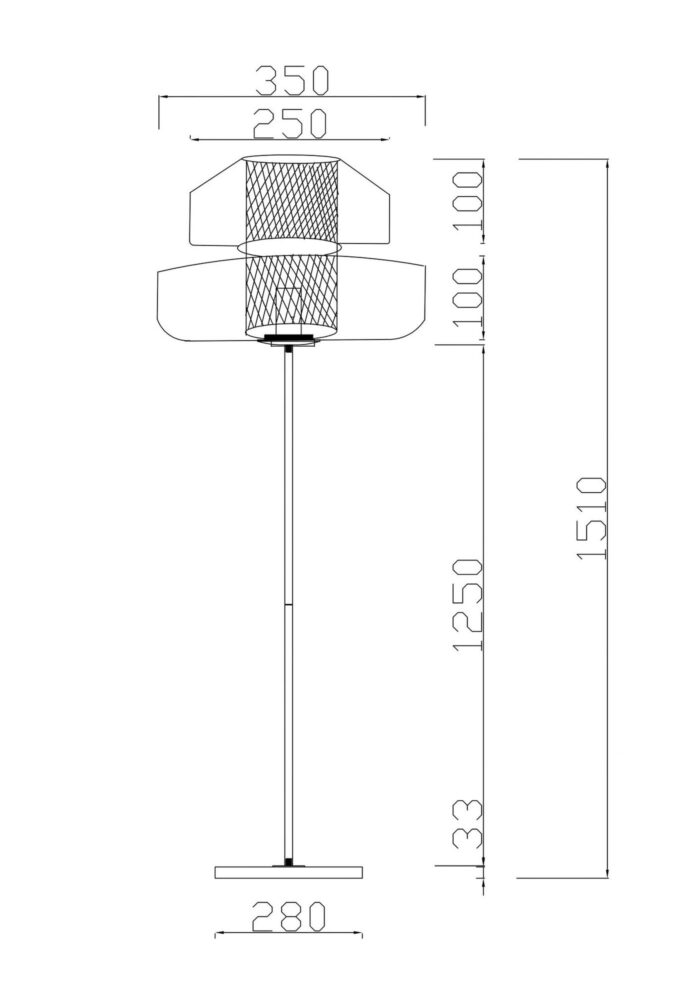 LAMPADAR ARCADIA AMBER 155 CM
