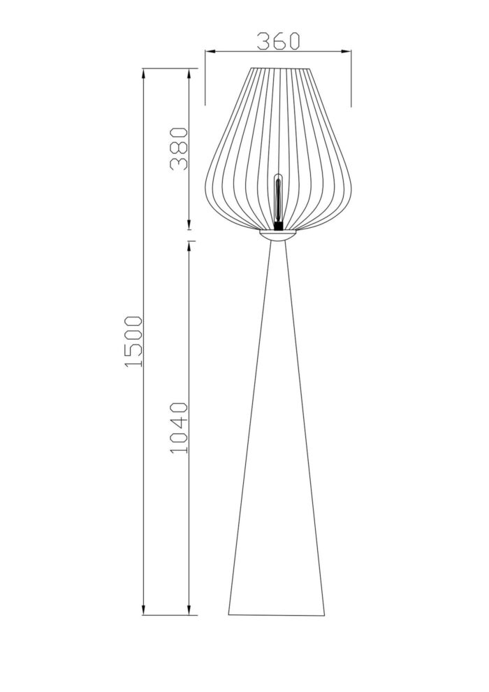 LAMPADAR GOBLET PORTOCALIU 150 CM