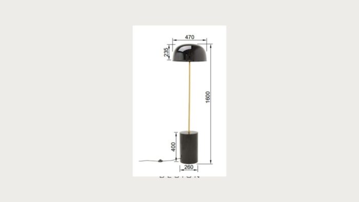 LAMPADAR LOUNGY NEGRU 160 CM