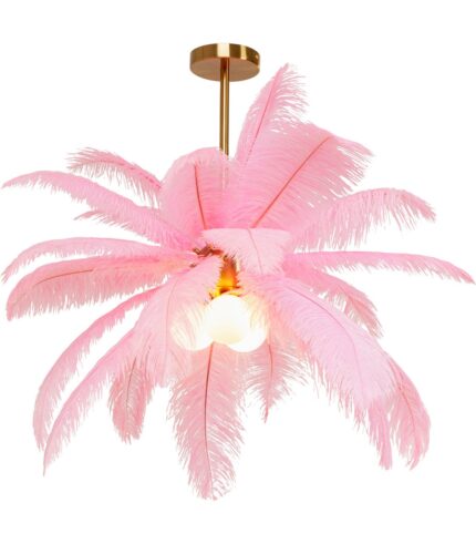 LUSTRĂ TIP PENDUL FEATHER PALM ROZ Ø60 CM