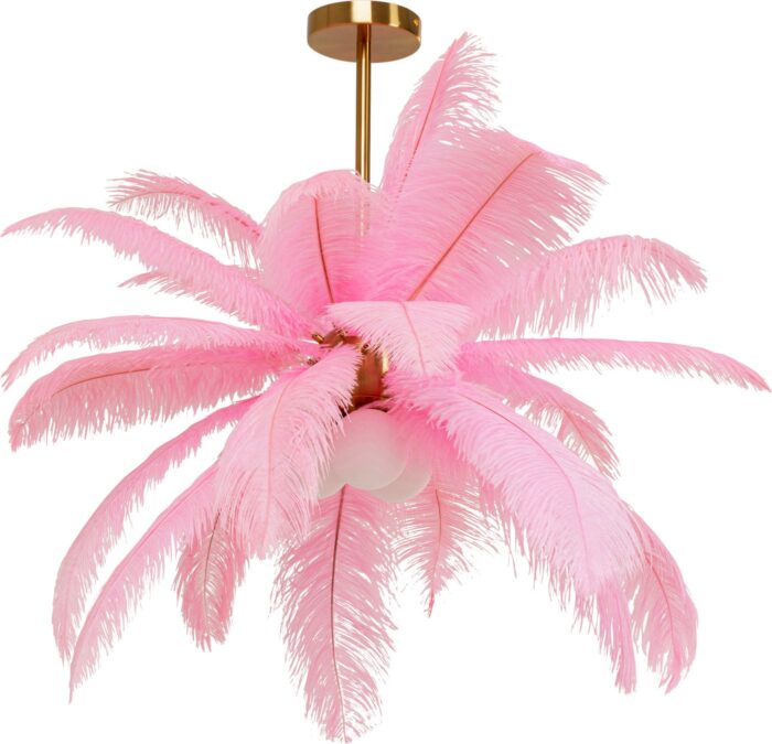 LUSTRĂ TIP PENDUL FEATHER PALM ROZ Ø60 CM