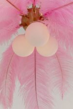 LUSTRĂ TIP PENDUL FEATHER PALM ROZ Ø60 CM