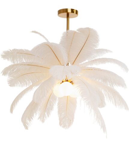 LUSTRĂ TIP PENDUL FEATHER PALM ALB Ø60 CM