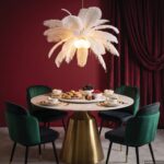 LUSTRĂ TIP PENDUL FEATHER PALM ALB Ø60 CM