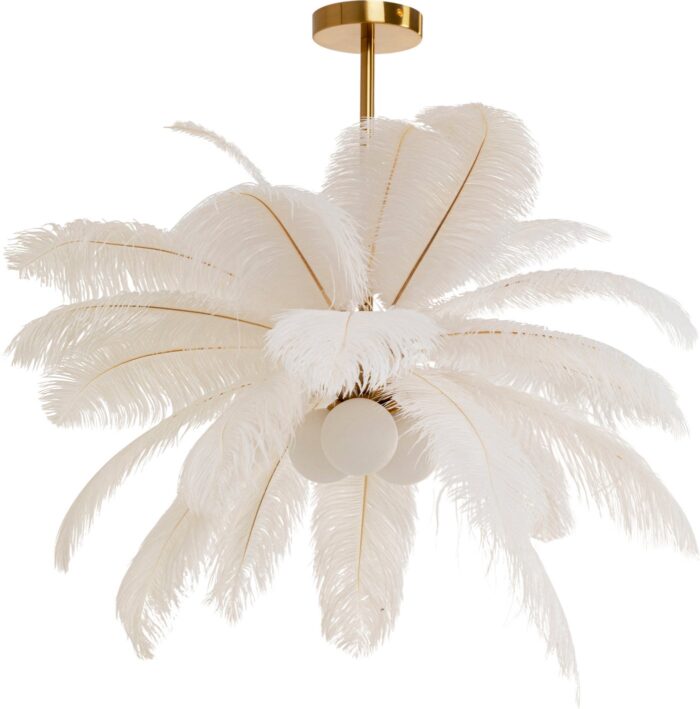 LUSTRĂ TIP PENDUL FEATHER PALM ALB Ø60 CM