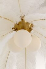 LUSTRĂ TIP PENDUL FEATHER PALM ALB Ø60 CM