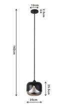 LUSTRĂ SMOKE GOBLET Ø25 CM