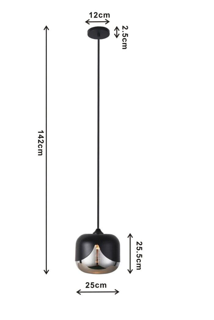 LUSTRĂ SMOKE GOBLET Ø25 CM