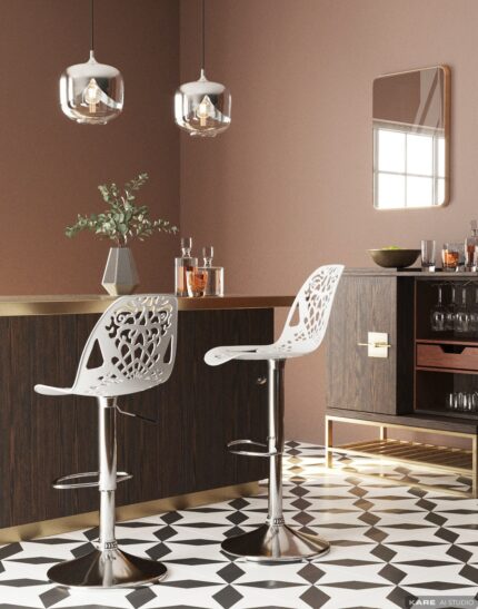 SCAUN BAR ORNAMENT ALB