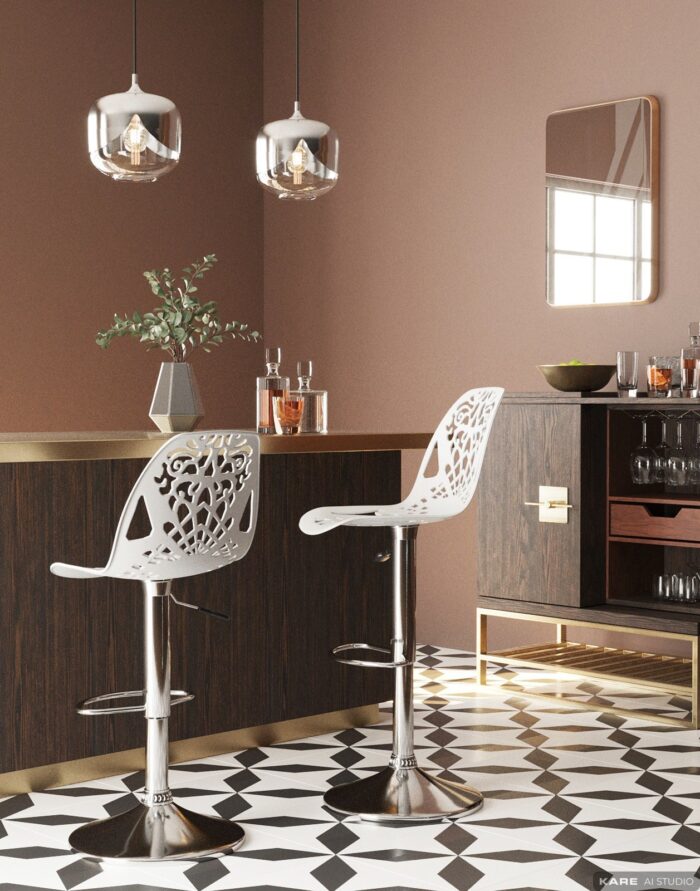SCAUN BAR ORNAMENT ALB
