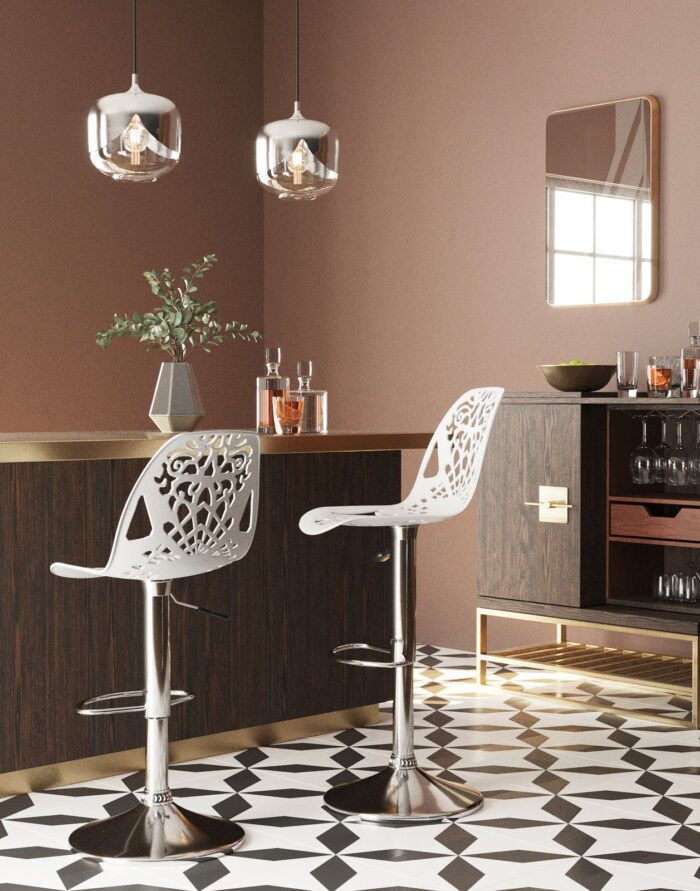 SCAUN BAR ORNAMENT ALB