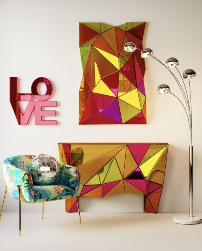 CONSOLA DIN OGLINDA PRISMA COLORE 127 CM
