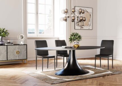 SCAUN MILANO NEGRU