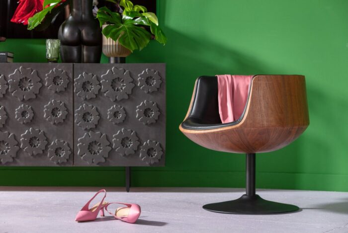 SCAUN ROTATIV CLUB 54 WALNUT