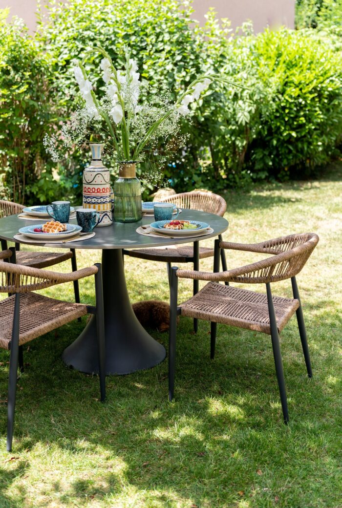 SCAUN DE GRADINA CU BRATE PALMA 57X77 CM BEJ