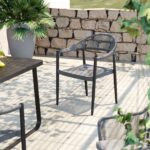 SCAUN DE GRADINA CU BRATE PALMA 57X77 CM GRI