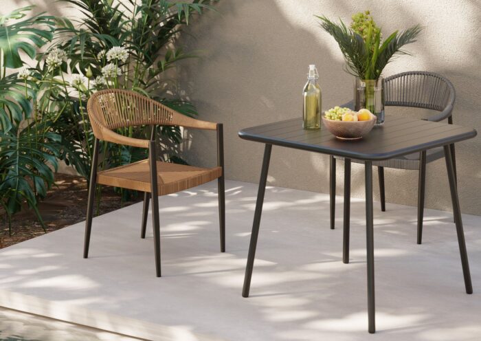 SCAUN DE GRADINA CU BRATE PALMA 57X77 CM GRI