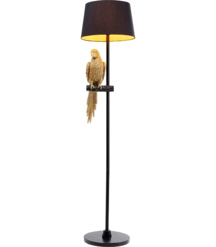 LAMPĂ DE PODEA ANIMAL PARROT Ø40X176 CM NEGRU/AURIU