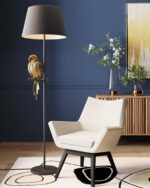 LAMPĂ DE PODEA ANIMAL PARROT Ø40X176 CM NEGRU/AURIU