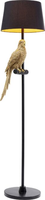 LAMPĂ DE PODEA ANIMAL PARROT Ø40X176 CM NEGRU/AURIU