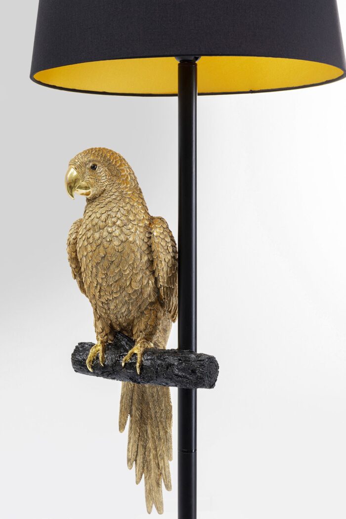 LAMPĂ DE PODEA ANIMAL PARROT Ø40X176 CM NEGRU/AURIU