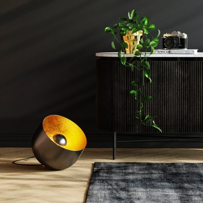 LAMPADAR APOLLON SMOOTH NEGRU Ø35CM