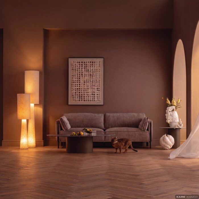 LAMPADAR MARLEEN BEJ BOUCLE 130 CM