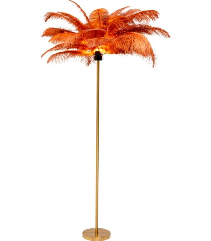 LAMPĂ DE PODEA FEATHER PALM RUSTY165 CM BAZA AURIE