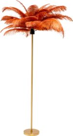 LAMPĂ DE PODEA FEATHER PALM RUSTY165 CM BAZA AURIE