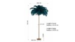 LAMPĂ DE PODEA CU BAZA AURIE ȘI PENE VERZI FEATHER PALM 165 CM
