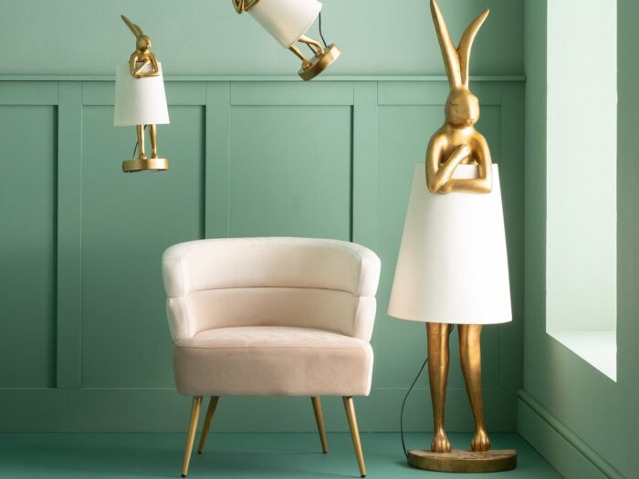 LAMPADAR ANIMAL RABBIT AURIU/ALB 150 CM