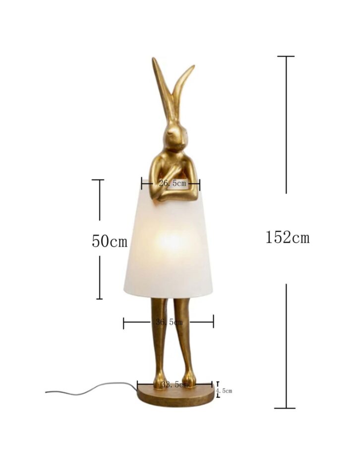 LAMPADAR ANIMAL RABBIT AURIU/ALB 150 CM