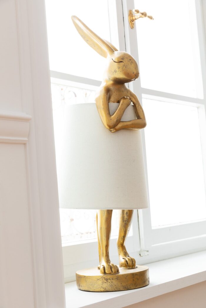 VEIOZĂ ANIMAL RABBIT AURIU/ALB 50CM