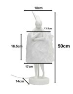 VEIOZĂ ANIMAL RABBIT FUR ALB/ARGINTIU 50 CM