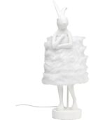 VEIOZĂ ANIMAL RABBIT FUR ALB/ARGINTIU 68 CM