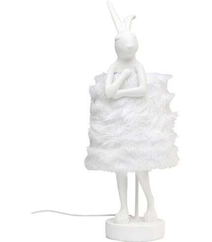 VEIOZĂ ANIMAL RABBIT FUR ALB/ARGINTIU 68 CM