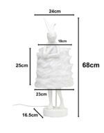 VEIOZĂ ANIMAL RABBIT FUR ALB/ARGINTIU 68 CM