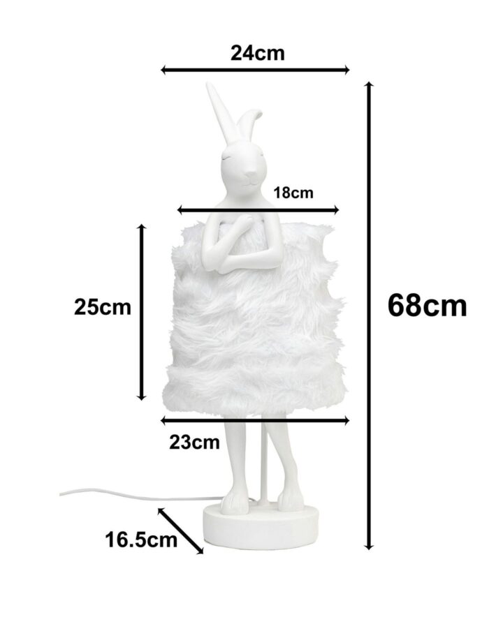 VEIOZĂ ANIMAL RABBIT FUR ALB/ARGINTIU 68 CM