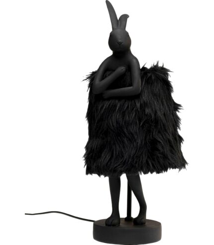 VEIOZĂ ANIMAL RABBIT FUR NEGRU/AURIU 50 CM