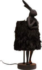 VEIOZĂ ANIMAL RABBIT FUR NEGRU/AURIU 50 CM