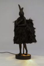 VEIOZĂ ANIMAL RABBIT FUR NEGRU/AURIU 50 CM