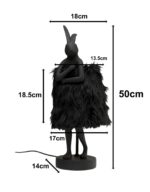 VEIOZĂ ANIMAL RABBIT FUR NEGRU/AURIU 50 CM