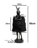 VEIOZĂ ANIMAL RABBIT FUR NEGRU/AURIU 68 CM