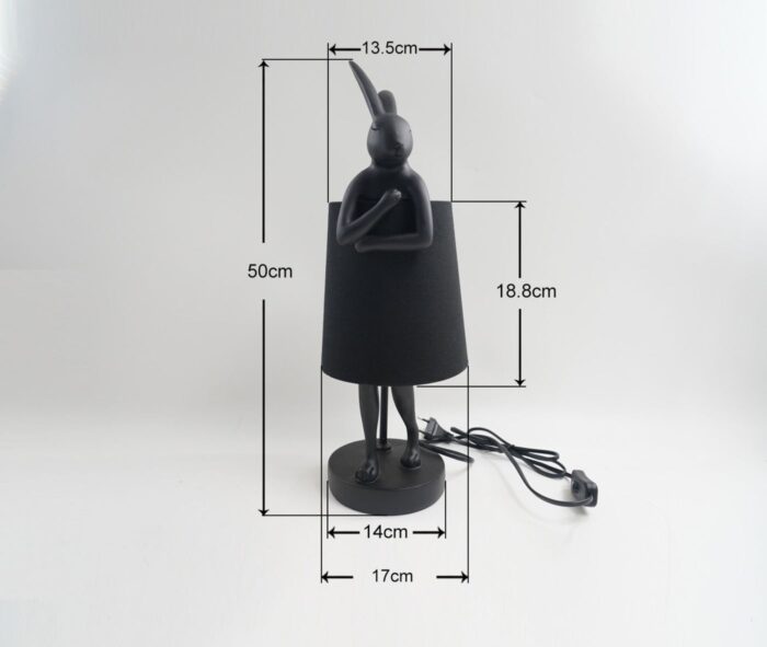 VEIOZĂ ANIMAL RABBIT MATT NEAGRĂ 50CM