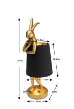 VEIOZĂ ANIMAL RABBIT AURIU/NEGRU 50CM