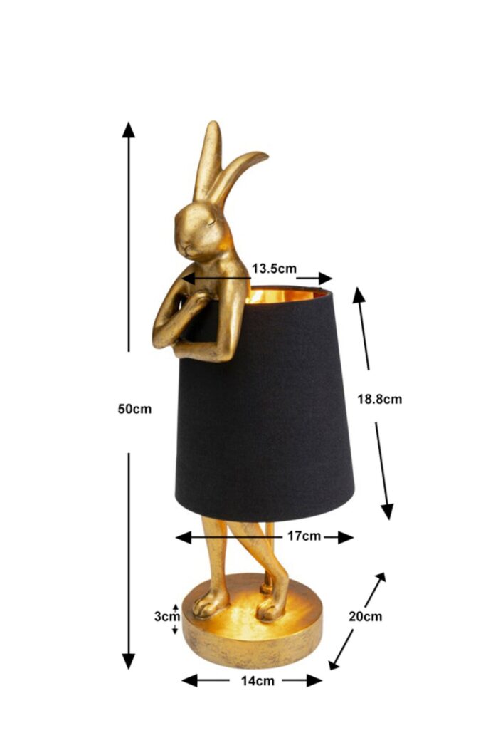 VEIOZĂ ANIMAL RABBIT AURIU/NEGRU 50CM