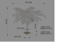 VEIOZĂ CU BAZA AURIE ȘI PENE ALBE FEATHER PALM 60 CM